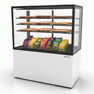 Vitrine neutre INTEGRA sur base - 1200 mm - 4 niveaux - H1400 mm - IN120/80-140N | Sayl Barcelona - Accès arrière