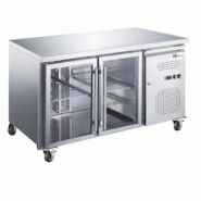 A.C.L - Table réfrigérée 2 portes vitrées - 282 L - GN 1/1 évaporateur traité - inox MM99171013 A.C.L - Table réfrigérée 2 portes vitrées - 282 L - GN 1/1 évaporateur traité - inox MM99171013