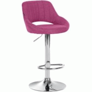CLP Tabouret de bar Milet en Tissu et Pied métal Violet/Chrome - violet textile 321292 CLP Tabouret de bar Milet en Tissu et Pied métal Violet/Chrome - violet textile 321292