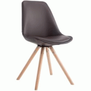 Décoshop26 - Chaise de cuisine salle à manger scandinave assise en PVC marron 4 pieds en bois forme rond clair 10_0003404 - marron 3000251564983 Décoshop26 - Chaise de cuisine salle à manger scandinave assise en PVC marron 4 pieds en bois forme rond clair 10_0003404 - marron 3000251564983