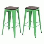 Décoshop26 - Lot de 2 tabourets de bar chaises de comptoir siège en bois avec repose-pieds design industriel empilable en métal 04_0000487 - 300025 Décoshop26 - Lot de 2 tabourets de bar chaises de comptoir siège en bois avec repose-pieds design industriel empilable en métal 04_0000487 - 300025