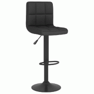 Décoshop26 - Tabouret de bar x1 chaise haute hauteur régable en tissu noir et acier DEC029526 - noir acier 3000257420160