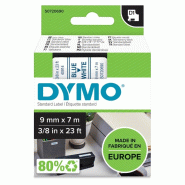 DYMO Cassette D1 de ruban à étiqueter bleu/blanc 9 mm x 7 m - bleu papier 5411313409148 DYMO Cassette D1 de ruban à étiqueter bleu/blanc 9 mm x 7 m - bleu papier 5411313409148
