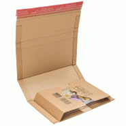 Etui d'expédition en croix simple cannelure avec adhésif 27x19cm