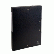Exacompta Lot de 8 Boîte à élastique Carte lustrée, dos de 25, coloris noir - noir en carton 50301E