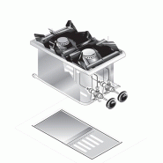 Gastro-Inox Cuisinière à gaz encastrable avec 2 brûleurs en acier inoxydable - 7445908495412