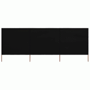 Helloshop26 - Brises-vue paravent 3 panneaux tissu 400 x 120 cm noir 02_0008803 - 3000471747760