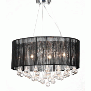 Helloshop26 - Lustre en cristal royal design contemporain 45 x 50 cm éclairage chaleureux salon industriel en métal noir 02_0046025 - noir verre 300