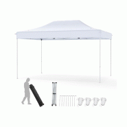 Helloshop26 - Tonnelle de jardin 300 x 445 cm facile à monter pour événements extérieurs moderne en oxford blanc 20_0014430 - blanc métal 3000228