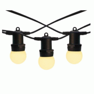 Illupro Guirlande guinguette extérieur 100M 200 ampoules LED blanc chaud E27 1W câble noir extensible - 3760430850428