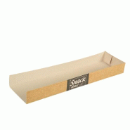 Papstar 50 plateaux snack, carton pure 3 cm x 7,5 cm x 28,5 cm Good Food - beige en carton 86636