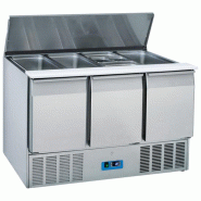 Saladette réfrigérée 3 portes avec 12x gn 1/3 h=150 mm température ... - P9790C_0