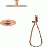 STELLAMEUBLES Ensemble de douche monocommande encastré Top Or Rose Brossé - 8435668040341