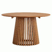 STELLAMEUBLES Table à manger ronde FRANTZ en bois massif de Mindi Ø 120x120cm - 5208067148009
