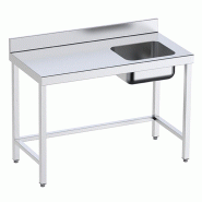 Table inox de préparation avec bac à droite sur support P 700 mm | Distform - 2000_0