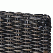 VidaXL Chaises à manger lot de 6 noir rotin Kubu et bois de manguier Modèle Sérénité Royale - 275470XL