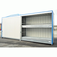 Armoire INTEGRAL 8 m sur 2 niveaux tôlée avec 4 portes coulissantes et fermeture à clé