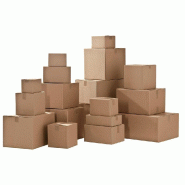 Caisse expédition simple cannelure brune 16x12x11cm - Lot de 20 - Carton recyclé