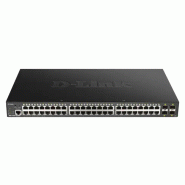 D-Link DGS-1250-52XMP Géré L3 Connexion Ethernet, supportant l'alimentation via ce port (PoE) Noir
