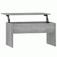 Décoshop26 - Table basse avec plateau relevable 80 x 50,5 x 41,5 cm bois d'ingénierie gris DEC040086 - gris Bois massif 3000264743740