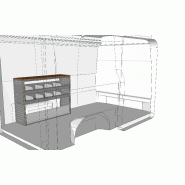 Etabli v1 passage de roue l.1225 x h.900 - u161140