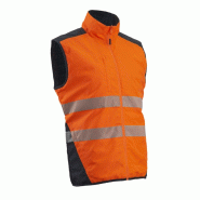 Gilet froid - YORU - Réversible Ripstop 100% PES + Bandes segmentées - Orange HV/Marine - COVERGUARD | 5YOR170_0