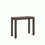 Itamoby Console Extensible 90X40/196 Cm Everyday Small Noyer Structure Anthracite - marron VE196COEVEFOL-NC-AN