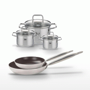 Lot de 2 poêles 28/32 cm & 3 faitouts 12/14/20 cm Elo Bistro Line - noir 3176239968767