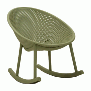 Mauro Ferretti Fauteuil À Bascule Ibiza Vert 66X88X80 Cm En Polypropylène - Fauteuil À Bascule Élégant Et Naturel - Série 940 - 142951000V