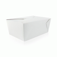 Nvase Ecolomique - 40 Pcs - Boîte repas carton blanc - 300 ml, 21,5 x 16 cm, Hauteur: 9 cm - ECO210BIO4 - blanc en carton NVS210BIO4