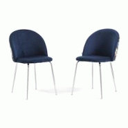 RATTATAN Lot de 2 chaises en velours décoratif d’intérieur, pieds en métal, design élégant pour cuisine, salle à manger, restaurant –Sara– RATTATAN Lot de 2 chaises en velours décoratif d’intérieur, pieds en métal, design élégant pour cuisine, salle à manger, restaurant –Sara–