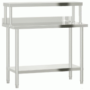 Table de travail de cuisine avec étagère 110x55x120 cm inox - 3208900