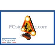 Triangle Triflash Travaux AK5 autonome magnétique 500 mm 2 faces classe 2 LEDWORK LWK0560