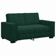 VidaXL Canapé à 2 places Vert foncé 160x78x84 cm Velours Modèle AbriContemporain 55 - 8721158689214