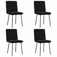 VidaXL Chaises à manger lot de 4 Noir Velours Modèle Élancé Élite - 3315209