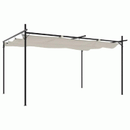 VidaXL Pergola avec toit rétractable crème 395x292x230 cm Modèle AbriExclusif 194 - beige 360117