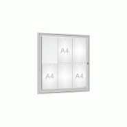 Vitrine d'intérieur anodisée - Affichage 2 à 18 A4 - Aluminium anodisé argent - Fabrication française_0