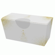 Ballotin blanc Sapin or 375g 13,6x7,4x6cm - par 25