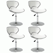 Chaises à manger lot de 4 blanc similicuir Modèle Bravoure Royale - 8720286751039