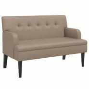 Décoshop26 - Banquette banc avec dossier et accoudoirs 112 x 65,5 x 75 cm en PVC couleur cappuccino DEC024642 - 3000254818908 Décoshop26 - Banquette banc avec dossier et accoudoirs 112 x 65,5 x 75 cm en PVC couleur cappuccino DEC024642 - 3000254818908