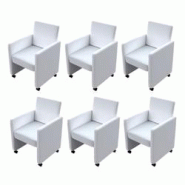 Décoshop26 - Lot de 6 chaises de salle à manger cuisine design classique et moderne synthétique blanc CDS022166 - blanc 3000024471531 Décoshop26 - Lot de 6 chaises de salle à manger cuisine design classique et moderne synthétique blanc CDS022166 - blanc 3000024471531