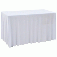 Décoshop26 - Nappes élastiques de table avec jupon 2 pièces 120x60,5x74cm Blanc DEC022463 - 3001289569605