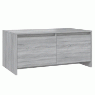 Décoshop26 - Table basse avec tiroirs 90 x 50 x 41,5 cm bois d'ingénierie gris DEC040155 - gris Bois massif 3000264776847