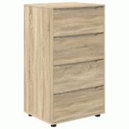 Helloshop26 - Armoire de rangement lot de 2 pratiques minimalistes salon chambre 60 x 48 x 105 cm en bois d'ingénierie chêne sonoma 02_0056188 - Boi