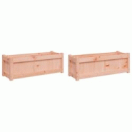 Helloshop26 - Jardinière bac lit surélevé plantes fleurs jardin terrasses lot de 2 cm bois massif douglas marron 02_0039071 - 3000218011529_0