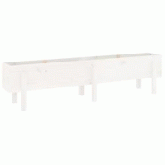 Helloshop26 - Jardinière bac lit surélevé plantes fleurs terrasse jardin de jardin 160 x 30 x 38 cm bois de pin massif blanc 02_0039368 - 300021858 Helloshop26 - Jardinière bac lit surélevé plantes fleurs terrasse jardin de jardin 160 x 30 x 38 cm bois de pin massif blanc 02_0039368 - 300021858