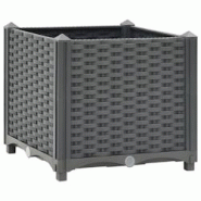 Helloshop26 - Jardinière lit surélevé plantes fleurs jardin 40 x 40 x 38 cm polypropylène gris foncé 02_0000928 - 3000072631536 Helloshop26 - Jardinière lit surélevé plantes fleurs jardin 40 x 40 x 38 cm polypropylène gris foncé 02_0000928 - 3000072631536