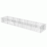 Helloshop26 - Jardinière lit surélevé plantes fleurs jardin à gabion acier galvanisé 450 x 90 x 50 cm 02_0001304 - 3000076741538