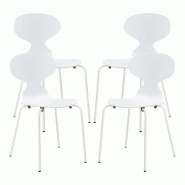Helloshop26 - Lot de 4 chaises de salle à manger moderne design robuste blanc 03_0009833 - blanc 3000224887781