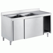 ITALCONCEPT L2G Plonge Placard Inox, 2 Bacs 850mm x 1600mm x 700 mm - 3616350014412